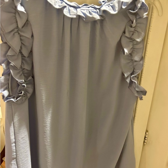 Entro Light Blue Ruffle Blouse - Picture 2 of 4